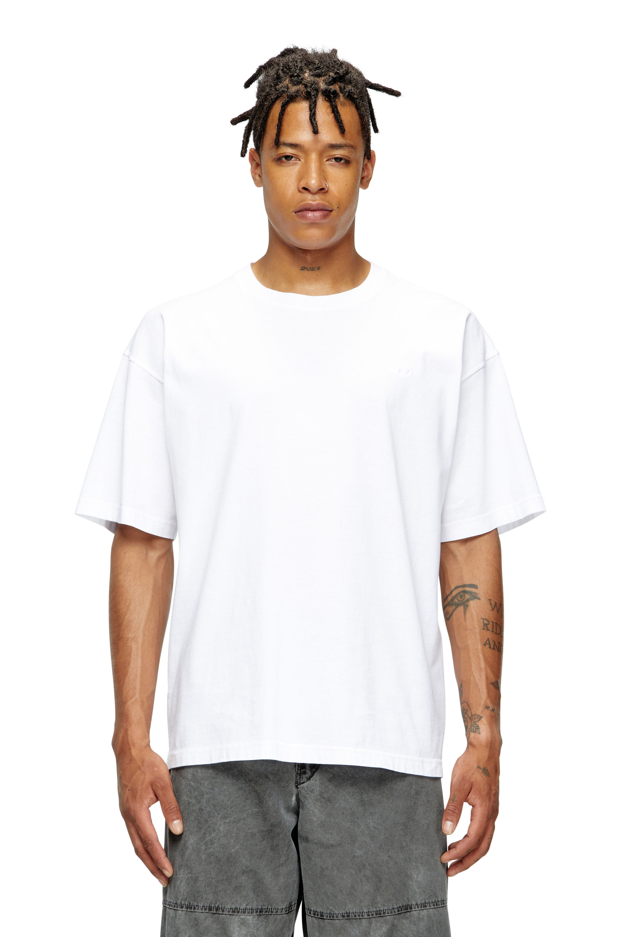 Diesel - T-BOXT-T24, Man's T-shirt with Oval D logo in White - 3