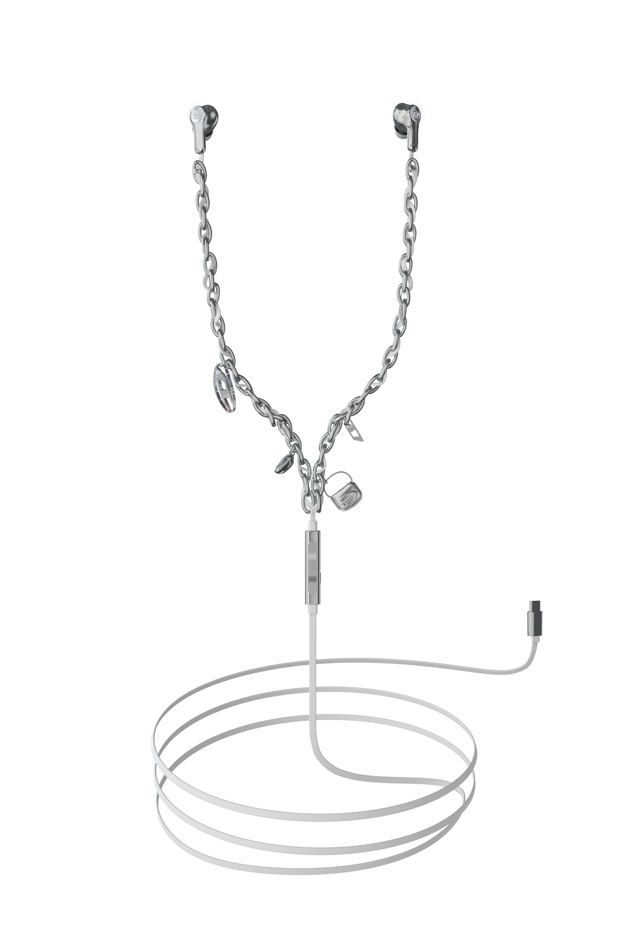 Diesel - 60458  WIRED EARBUDS WIRED EARBUDS, Unisex's Wired Earbuds and charms in Silver - 1